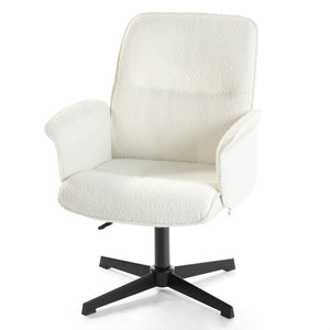 HomeRoots Off White Boucle Adjustable Height Swivel Executive Office Chair - Ergonomic, Modern Design & Comfort 568085