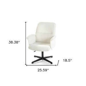HomeRoots Off White Boucle Adjustable Height Swivel Executive Office Chair - Ergonomic, Modern Design & Comfort 568085