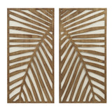 Birch Palms Modern/Contemporary Two-tone 2-piece Wood Panel Wall Decor Set