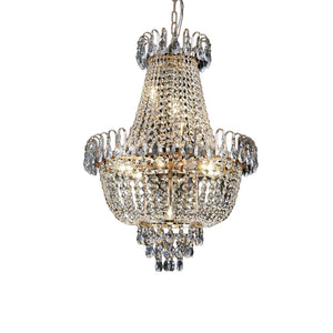 HomeRoots Gold Chandelier Ceiling Light Fixture - Elegant Metal Design with Layered Illumination for Any Space 568090