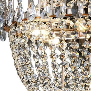 HomeRoots Gold Chandelier Ceiling Light Fixture - Elegant Metal Design with Layered Illumination for Any Space 568090