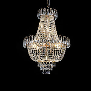HomeRoots Gold Chandelier Ceiling Light Fixture - Elegant Metal Design with Layered Illumination for Any Space 568090