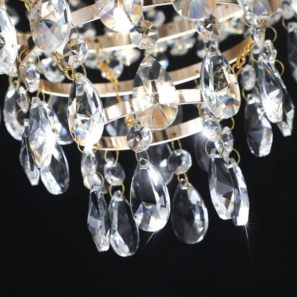 HomeRoots Gold Chandelier Ceiling Light Fixture - Elegant Metal Design with Layered Illumination for Any Space 568090