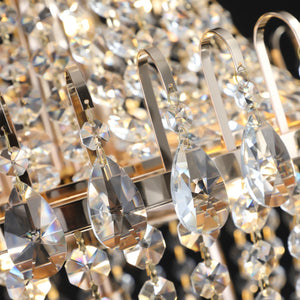 HomeRoots Gold Chandelier Ceiling Light Fixture - Elegant Metal Design with Layered Illumination for Any Space 568090