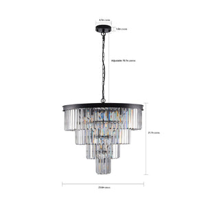 HomeRoots Black Metal Chandelier Ceiling Light – Modern Minimalist Design with Tiered Illumination for Any Space 568093