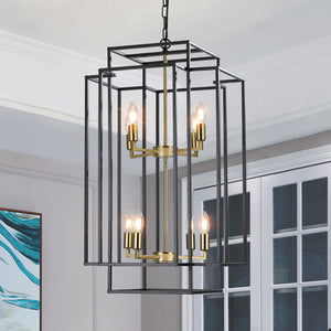 HomeRoots Gold Chandelier Ceiling Light Fixture - Elegant Metal Design with Adjustable Lighting for Any Room 568097