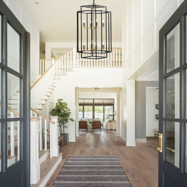 HomeRoots Gold Chandelier Ceiling Light Fixture - Elegant Metal Design with Adjustable Lighting for Any Room 568097