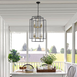 HomeRoots Gold Chandelier Ceiling Light Fixture - Elegant Metal Design with Adjustable Lighting for Any Room 568097