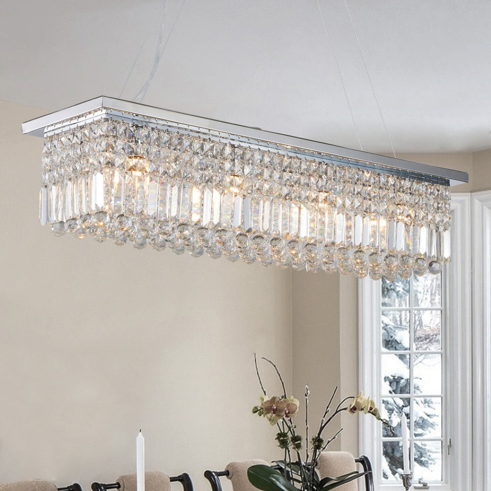 HomeRoots Amber Chandelier Ceiling Light - Elegant Metal Fixture with Adjustable Length & Warm Amber Glow 568102