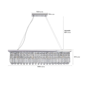 HomeRoots Amber Chandelier Ceiling Light - Elegant Metal Fixture with Adjustable Length & Warm Amber Glow 568102