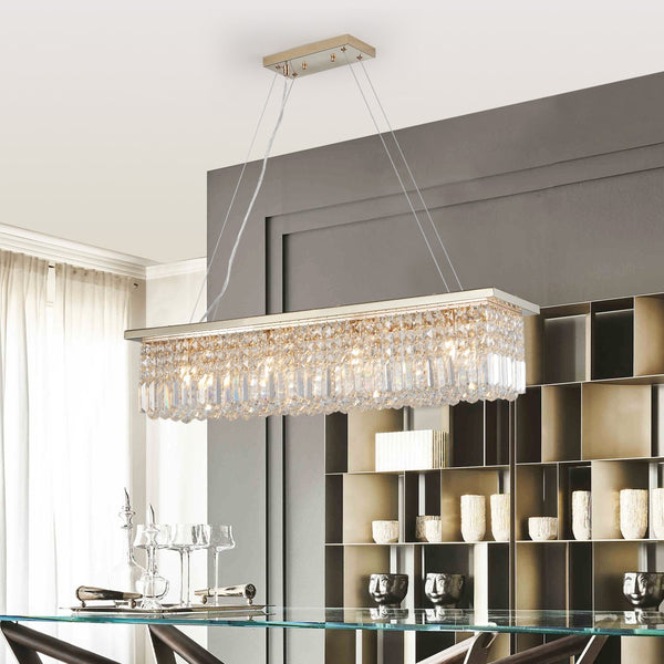 HomeRoots Gold Metal Chandelier Ceiling Light - Elegant 3-Tier Design for Modern & Traditional Spaces, Adjustable 568103