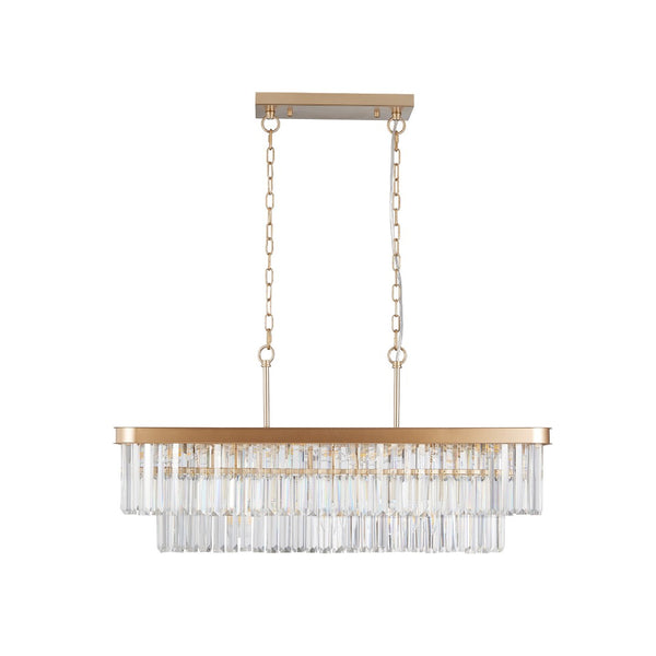 HomeRoots Gold Eleven-Light Metal Chandelier – Elegant Multi-Tier Design with Rich Gold Shades for Any Room 568106