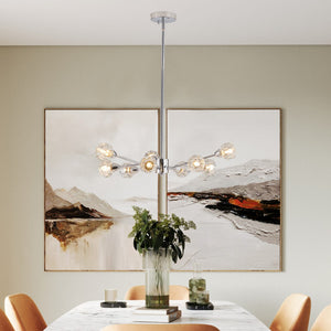 HomeRoots Amber Chandelier Metal Ceiling Light - Elegant Three-Tiered Design for Warm Ambient Illumination 568107