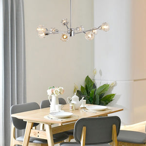 HomeRoots Amber Chandelier Metal Ceiling Light - Elegant Three-Tiered Design for Warm Ambient Illumination 568107