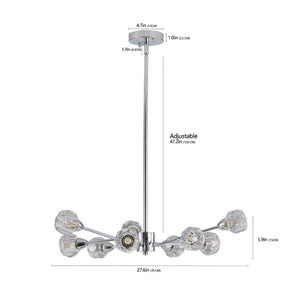 HomeRoots Amber Chandelier Metal Ceiling Light - Elegant Three-Tiered Design for Warm Ambient Illumination 568107
