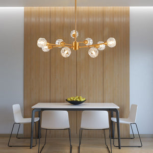 HomeRoots Gold Nine-Light Metal Chandelier – Elegant Three-Tier Design for Modern or Traditional Interiors 568108