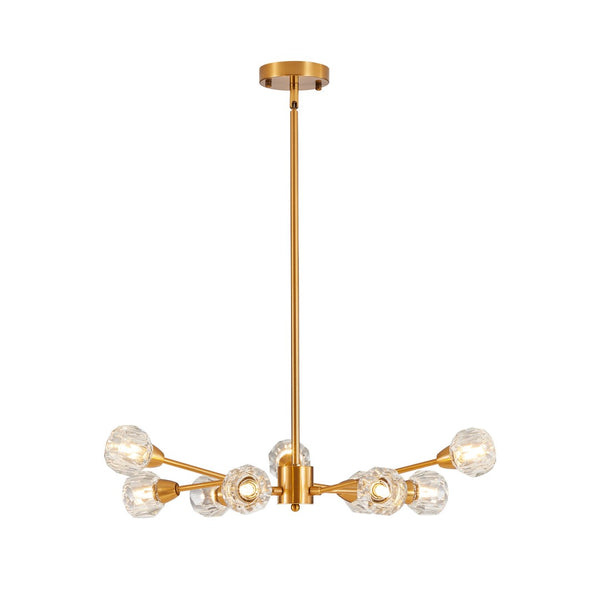 HomeRoots Gold Nine-Light Metal Chandelier – Elegant Three-Tier Design for Modern or Traditional Interiors 568108