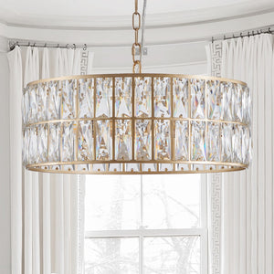 HomeRoots Gold Chandelier with Three-Tier Design - Elegant Metal Ceiling Light for Bedrooms & Hallways 568109