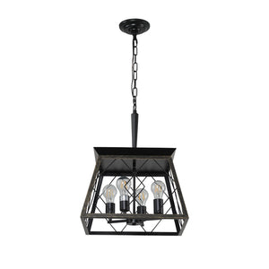 HomeRoots Gold Four-Light Metal Chandelier with Elegant Gold Shades for Timeless Home Illumination and Style 568110