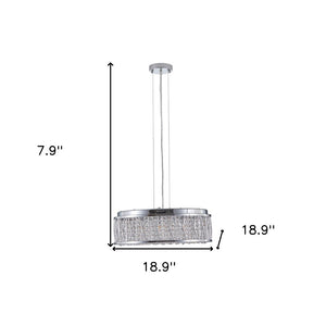 HomeRoots Silver Elegant Seven-Light Metal Chandelier with Polished Shades for Timeless Home Illumination 568112