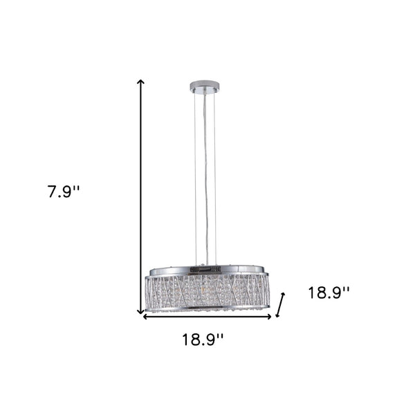 HomeRoots Silver Elegant Seven-Light Metal Chandelier with Polished Shades for Timeless Home Illumination 568112
