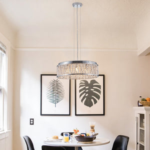 HomeRoots Silver Elegant Seven-Light Metal Chandelier with Polished Shades for Timeless Home Illumination 568112