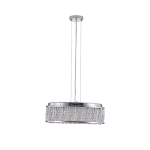 HomeRoots Silver Elegant Seven-Light Metal Chandelier with Polished Shades for Timeless Home Illumination 568112