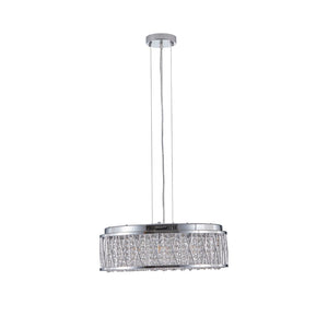 HomeRoots Silver Elegant Seven-Light Metal Chandelier with Polished Shades for Timeless Home Illumination 568112