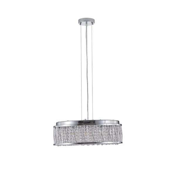 HomeRoots Silver Elegant Seven-Light Metal Chandelier with Polished Shades for Timeless Home Illumination 568112