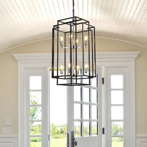 HomeRoots Amber Metal Chandelier Ceiling Light - Warm Glow, Modern-Traditional Design for Home Decor & Ambiance 568114