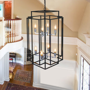 HomeRoots Amber Metal Chandelier Ceiling Light - Warm Glow, Modern-Traditional Design for Home Decor & Ambiance 568114