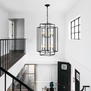 HomeRoots Amber Metal Chandelier Ceiling Light - Warm Glow, Modern-Traditional Design for Home Decor & Ambiance 568114