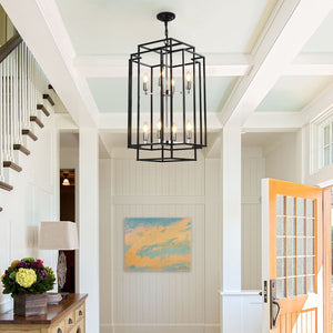 HomeRoots Amber Metal Chandelier Ceiling Light - Warm Glow, Modern-Traditional Design for Home Decor & Ambiance 568114
