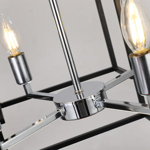 HomeRoots Amber Metal Chandelier Ceiling Light - Warm Glow, Modern-Traditional Design for Home Decor & Ambiance 568114