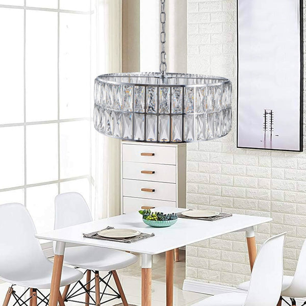 HomeRoots Silver Elegance 3-Tier Metal Chandelier Ceiling Light for Entryways, Bedrooms, and Modern Spaces 568115