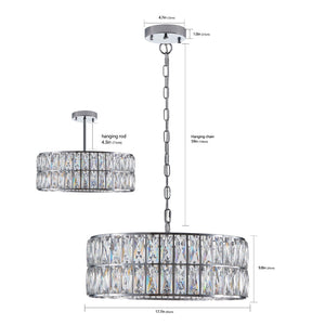 HomeRoots Silver Elegance 3-Tier Metal Chandelier Ceiling Light for Entryways, Bedrooms, and Modern Spaces 568115