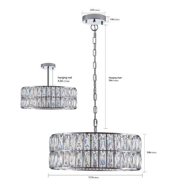 HomeRoots Silver Elegance 3-Tier Metal Chandelier Ceiling Light for Entryways, Bedrooms, and Modern Spaces 568115