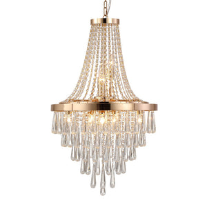 HomeRoots Gold Eleven-Light Metal Chandelier with Gold Shades - Elegant Three-Tier Design for Luxurious Spaces 568116