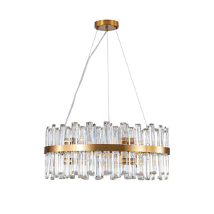 HomeRoots Gold Twelve-Light Chandelier: Elegant Three-Tier Design with Gold Shades for Luxurious Ambiance 568117
