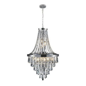 HomeRoots Amber Ten-Light Metal Chandelier – Elegant Three-Tier Design with Warm Amber Shades for Cozy Illumination 568121
