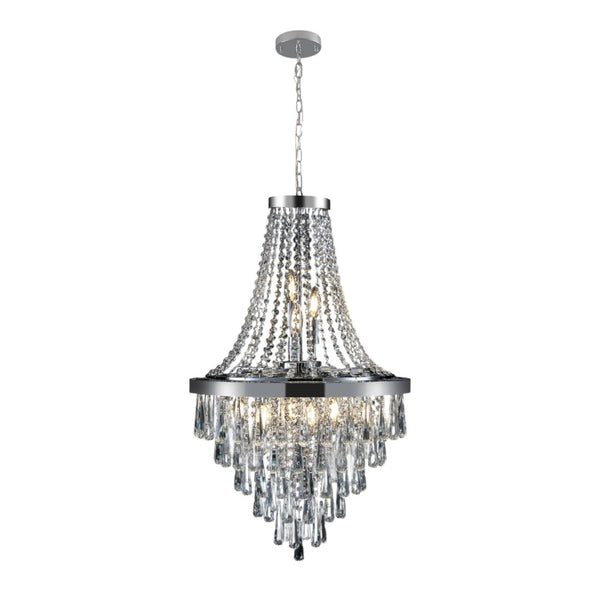 HomeRoots Amber Ten-Light Metal Chandelier – Elegant Three-Tier Design with Warm Amber Shades for Cozy Illumination 568121