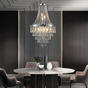 HomeRoots Amber Ten-Light Metal Chandelier – Elegant Three-Tier Design with Warm Amber Shades for Cozy Illumination 568121