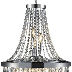 HomeRoots Amber Ten-Light Metal Chandelier – Elegant Three-Tier Design with Warm Amber Shades for Cozy Illumination 568121