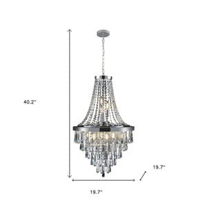 HomeRoots Amber Ten-Light Metal Chandelier – Elegant Three-Tier Design with Warm Amber Shades for Cozy Illumination 568121