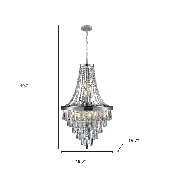 HomeRoots Amber Ten-Light Metal Chandelier – Elegant Three-Tier Design with Warm Amber Shades for Cozy Illumination 568121