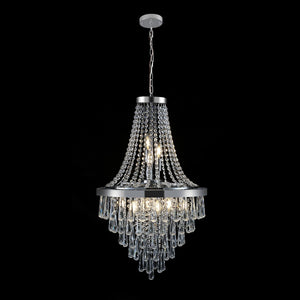 HomeRoots Amber Ten-Light Metal Chandelier – Elegant Three-Tier Design with Warm Amber Shades for Cozy Illumination 568121