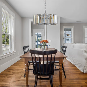 HomeRoots Clear Crystal Chandelier Ceiling Light - Elegant Multi-Tiered Design for Modern and Classic Spaces 568123