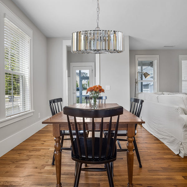 HomeRoots Clear Crystal Chandelier Ceiling Light - Elegant Multi-Tiered Design for Modern and Classic Spaces 568123