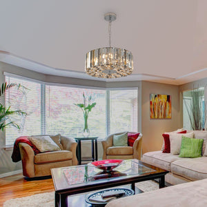 HomeRoots Clear Crystal Chandelier Ceiling Light - Elegant Multi-Tiered Design for Modern and Classic Spaces 568123