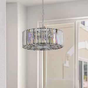 HomeRoots Clear Crystal Chandelier Ceiling Light - Elegant Multi-Tiered Design for Modern and Classic Spaces 568123